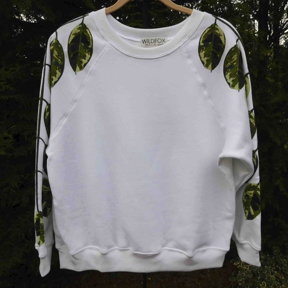 Wildfox NWT Clean White Plant Lover Roadtrip Sweatshirt
